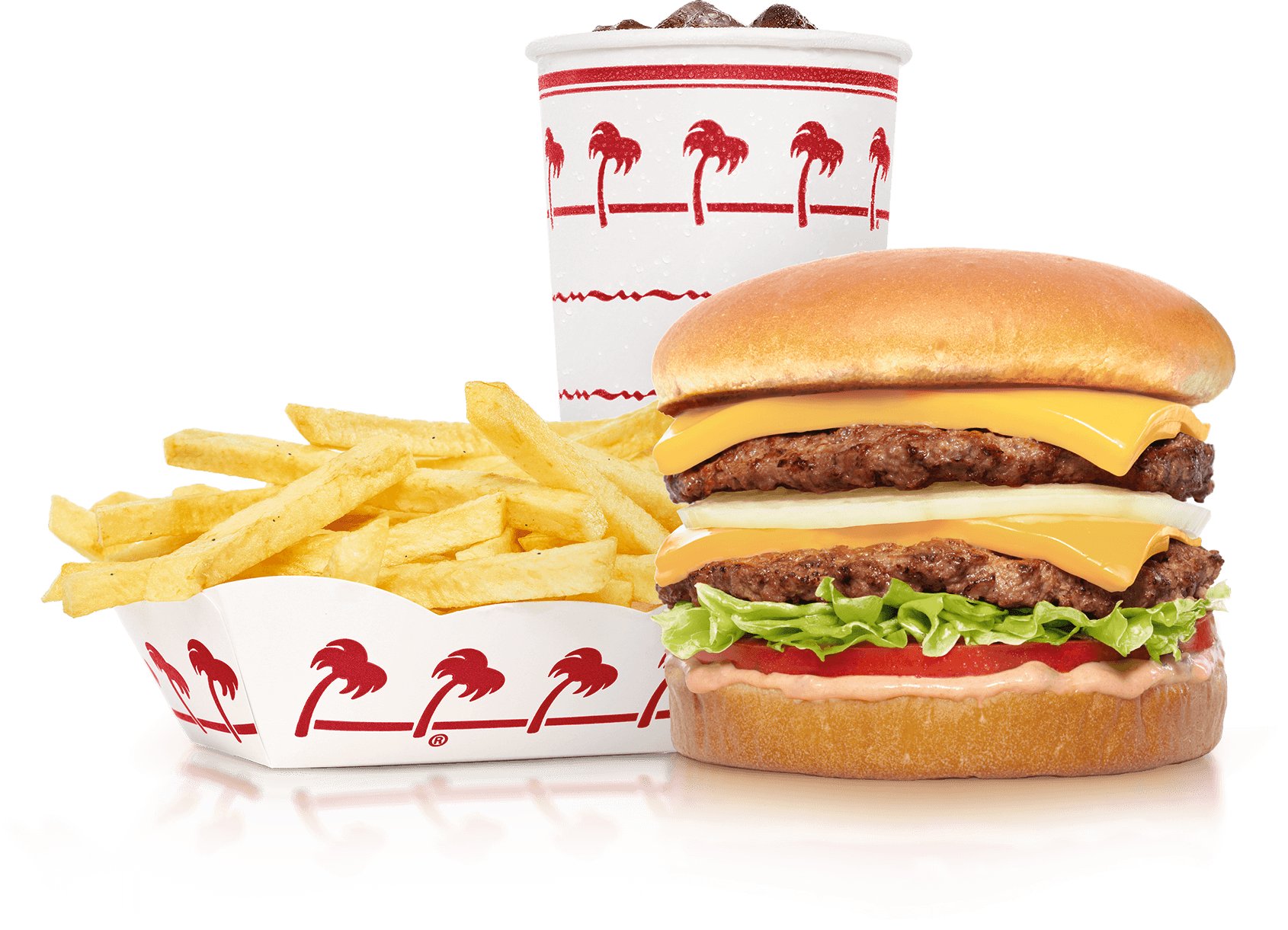 in n out cheeseburger and french fries